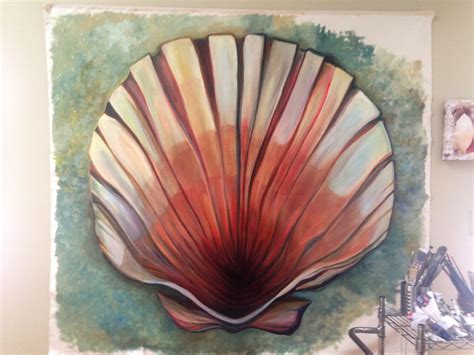 seashell painting oil  canvas