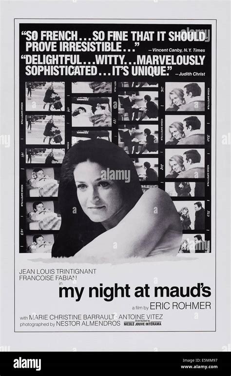 MY NIGHT AT MAUD'S, (aka MA NUIT CHEZ MAUD), US poster, Francoise ...