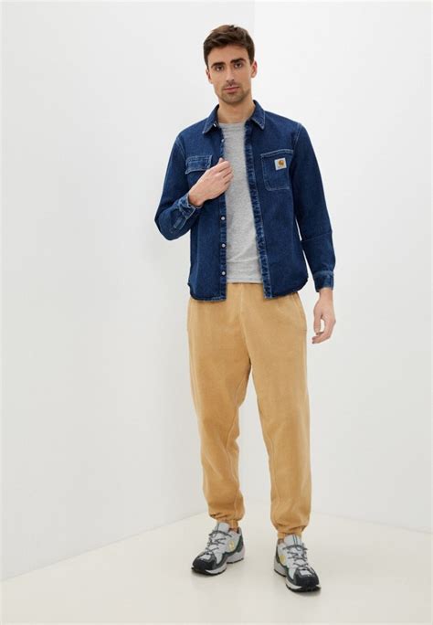 Рубашка джинсовая Carhartt WIP, цвет: синий, RTLABH668501 — купить в ...