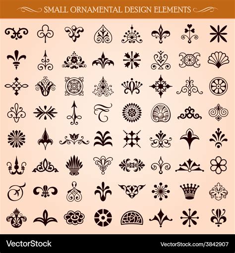 Small ornamental design elements Royalty Free Vector Image