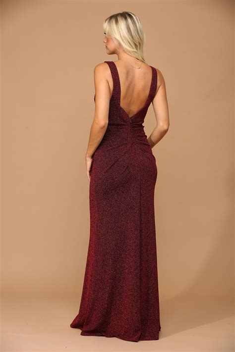 Long Sleeveless Metallic Mother of the Bride Dress | The Dress Outlet