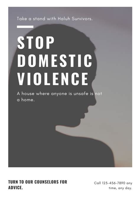 Free custom printable domestic violence poster templates | Canva