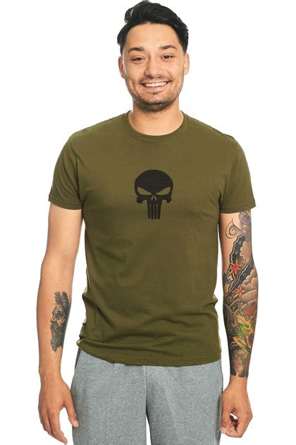 Футболка Embroshop с вышивкой "Каратель, череп (Punisher)"(b), мужская ...