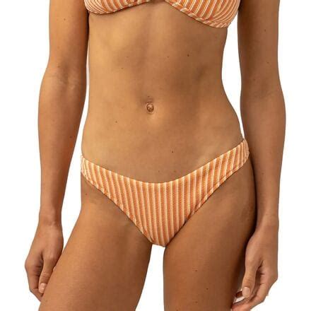 Rhythm Sunbather Stripe Hi Cut Pant Bikini Bottom - Women's - Clothing