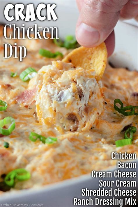 Crack Chicken Dip - Kitchen Fun With My 3 Sons