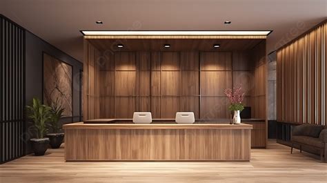 Image Of A Modern Reception Room Or Lobby With Wood Walls Background ...