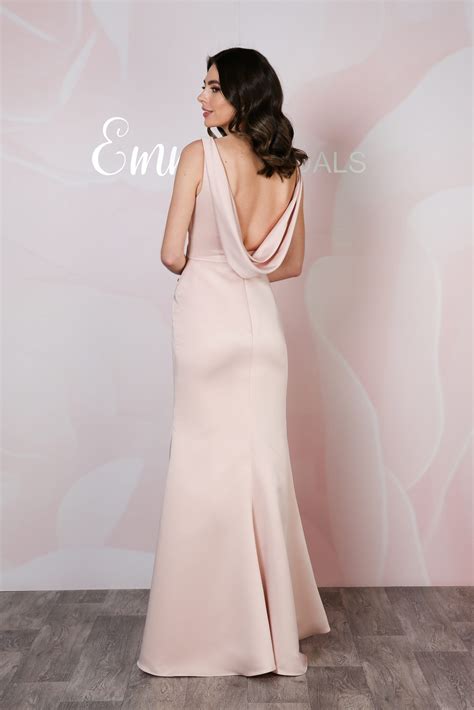 Satin Cowl Back Gown - Emma Bridals