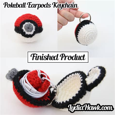 Crochet Pokeball Earpods Keychain – Lydia Hawk Designs