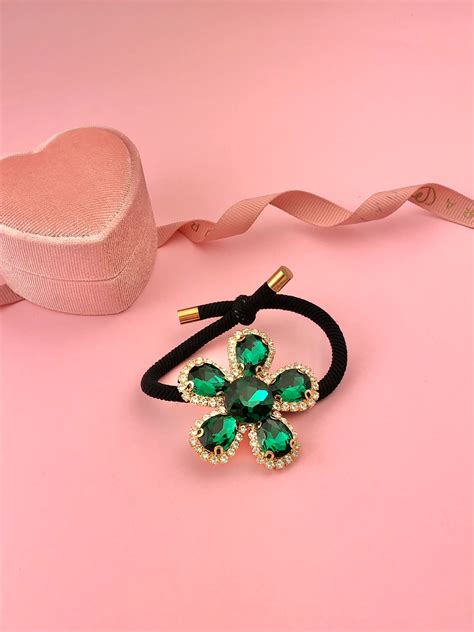 Gumka z zielonym kryształowym kwiatkiem - Coralove