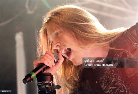Singer Marc Hudson of Dragonforce performs live during a concert at ...