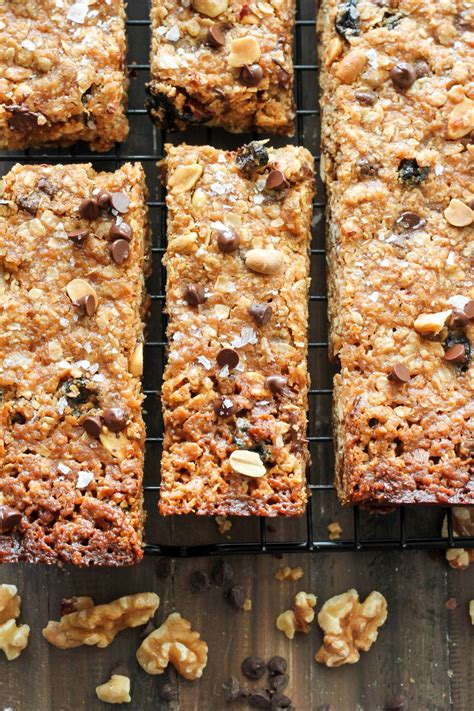 Sweet and Salty Chocolate Peanut Butter Granola Bars - Baker by Nature