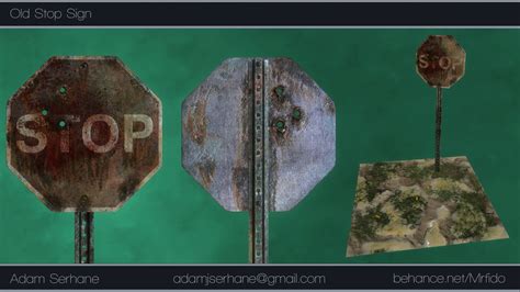 Old Stop Sign. — polycount