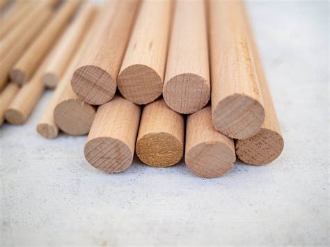 Palos de madera redondos de 20 mm, palos de madera natural sin terminar ...