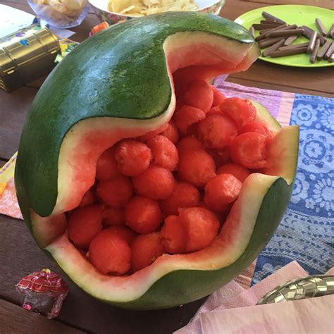 clam shell watermelon easy  fun fruit carving idea carved