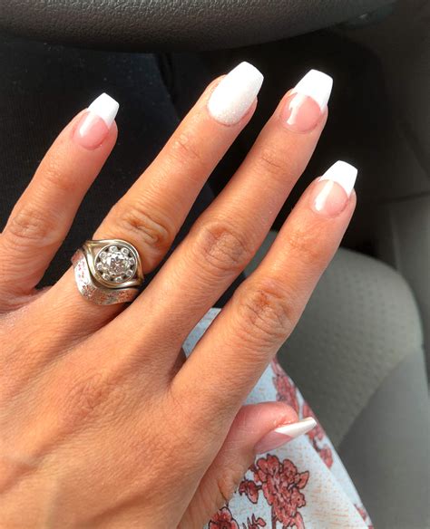 new set nexgen french manicure coffin-shaped my natural nails are