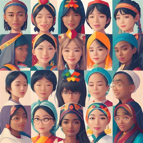 Premium Photo | World day as diverse cultures and multiculturalism