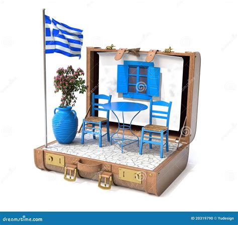 Holiday in Greece stock illustration. Illustration of tourist - 20319790