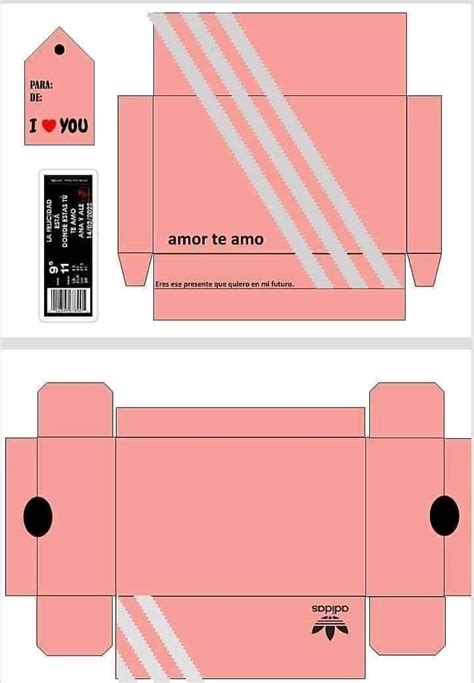 Pink Striped Box Template