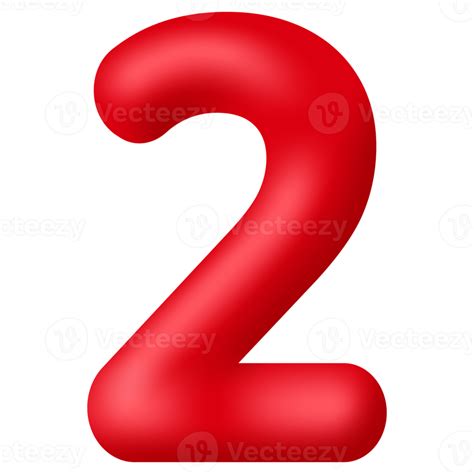 red  number  isolated  transparent background decorative elements