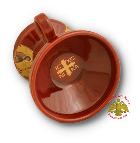Porcelain Incense Burner Ceramic ICXC with Holy Icons Burgundy - Nioras ...