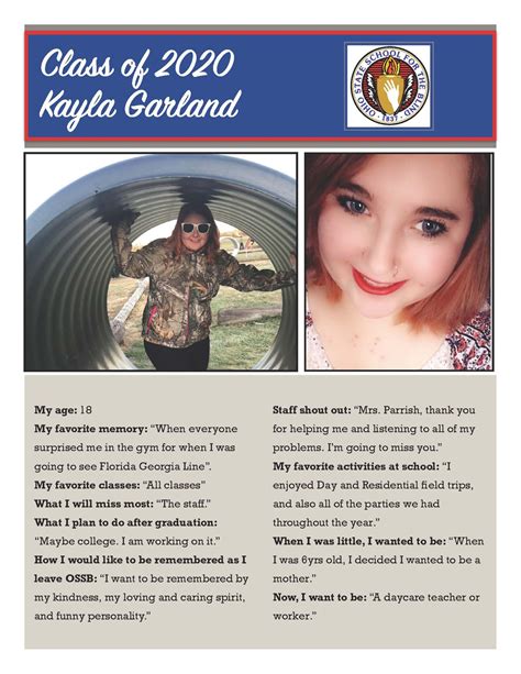 Congratulations Kayla,... - Ohio State School for the Blind